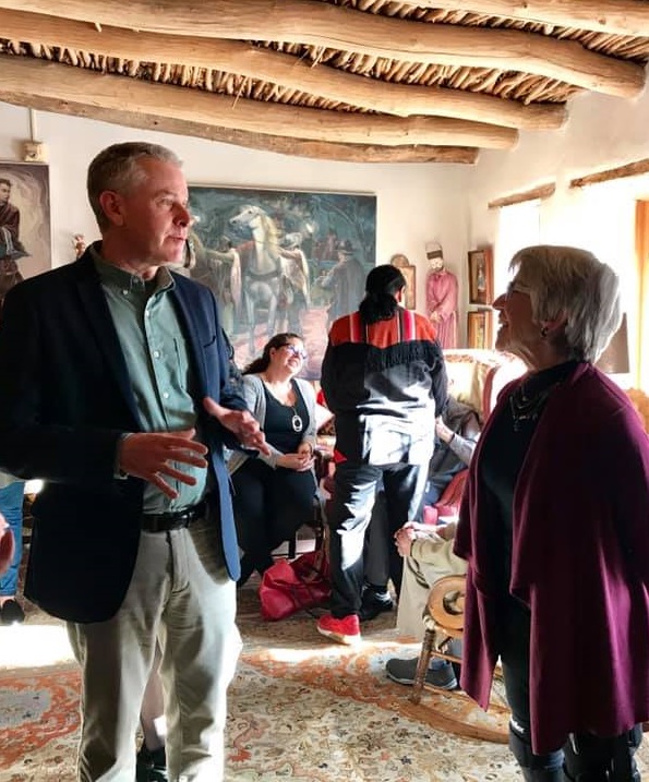 Members of the Museum of New Mexico Board of Regents and the Museum of New Mexico Foundation interact with members of the Friends of the Taylor Family Monument at the Taylor-Mesilla Historic Property.