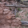 Fence added by site to preserve the ruins.